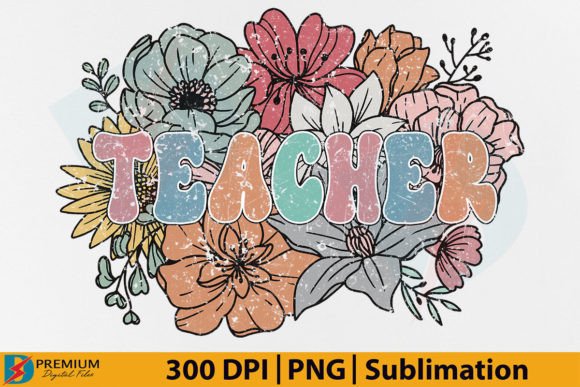 Download Retro Teacher PNG, Floral Flower Design - Png Collection