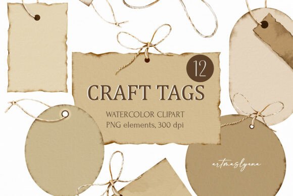 Download Watercolor Craft Tags Clipart Png - Png Collection