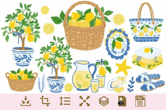 Download Lemon Summer Clipart PNG &amp; SVG Bundle - Png Collection