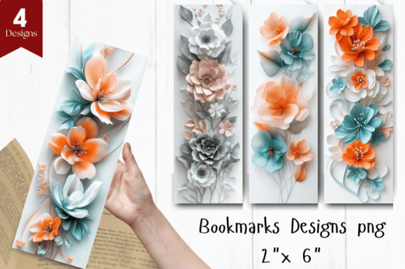 Download 3D Flowers Bookmark PNG Design - Png Collection
