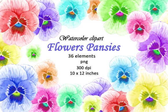 Download Watercolor Flowers Clipart Pansies PNG - Png Collection
