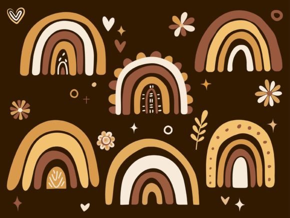 Download Boho Earth Tones Rainbow and Floral Set - Rainbow Collection