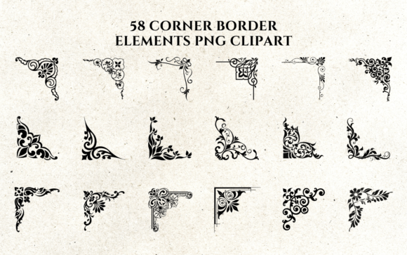 Download 58 Corner Border Elements PNG Clipart - Png Collection