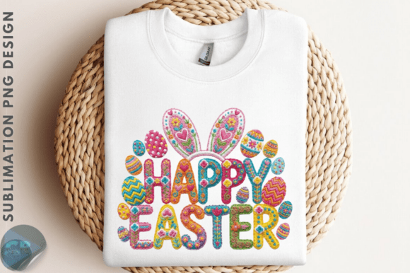 Download Faux Yarn Happy Easter PNG Design - Png Collection
