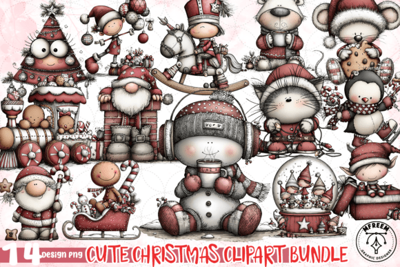 Download Cute Christmas Clipart Bundle PNG - Png Collection