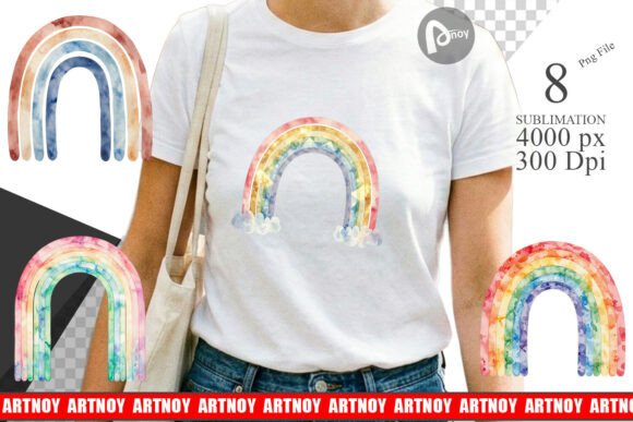 Download Abstract Boho Rainbow Sublimation PNG - Rainbow Collection