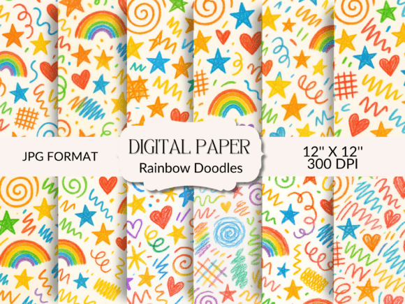 Download Rainbow Doodles Artistic Backgrounds - Rainbow Collection