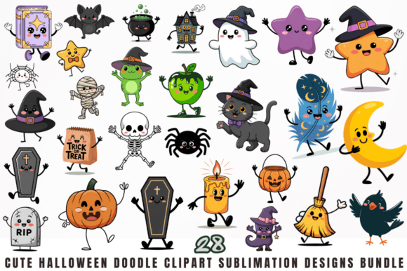Download Cute Halloween Doodle Clipart PNG Design - Png Collection