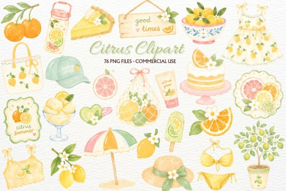 Download Citrus Clipart Coastal Summer PNG Print - Png Collection