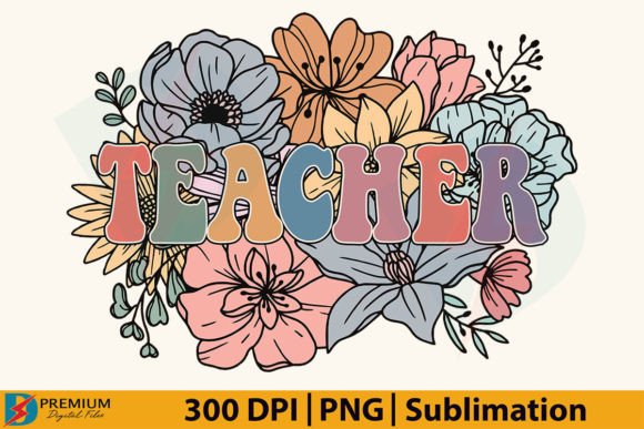 Download Retro Floral Teacher PNG, Flower Design - Png Collection